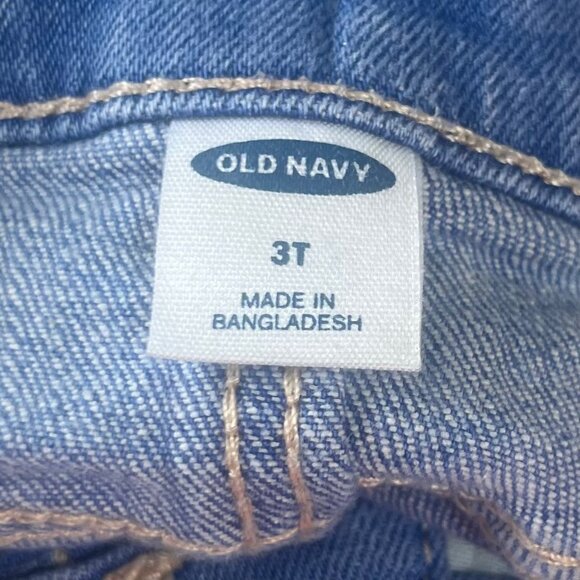 Old Navy Denim Shorts Girls 3T Blue Button Fly Snaps Adjustable Waist Rainbow - Picture 8 of 9